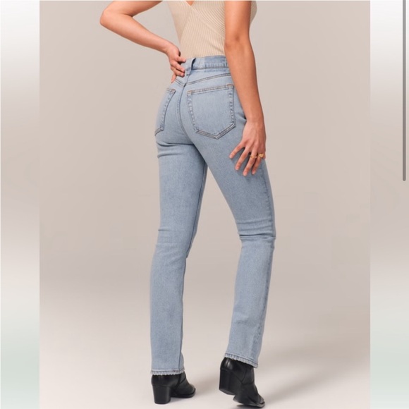 Abercrombie & Fitch 90’s Slim Straight Ultra High Rise Denim Jeans Size 26/2 XS - Picture 3 of 6